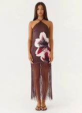 Niahvette Halter Midaxi Dress - Velvet Bloom