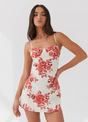 Cindi Linen Mini Dress - Rosa Floria