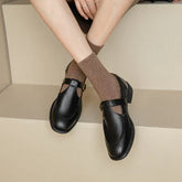 Women's Retro T-Strap Mary Jane Shoes | Round Toe Low Heels
