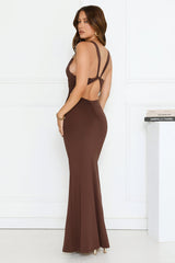 Sultry Stare Maxi Dress Brown