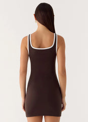 Kayla Mini Dress - Chocolate