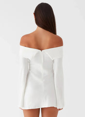 Lumina Long Sleeve Mini Dress - White