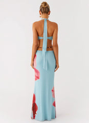 Time To Dance Maxi Dress - Turquoise Bloom